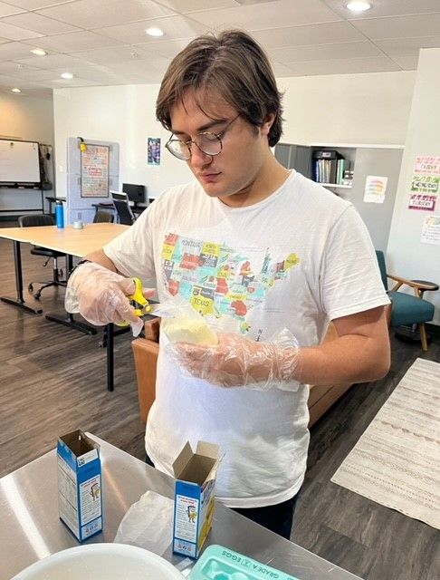 Person working inside a lab