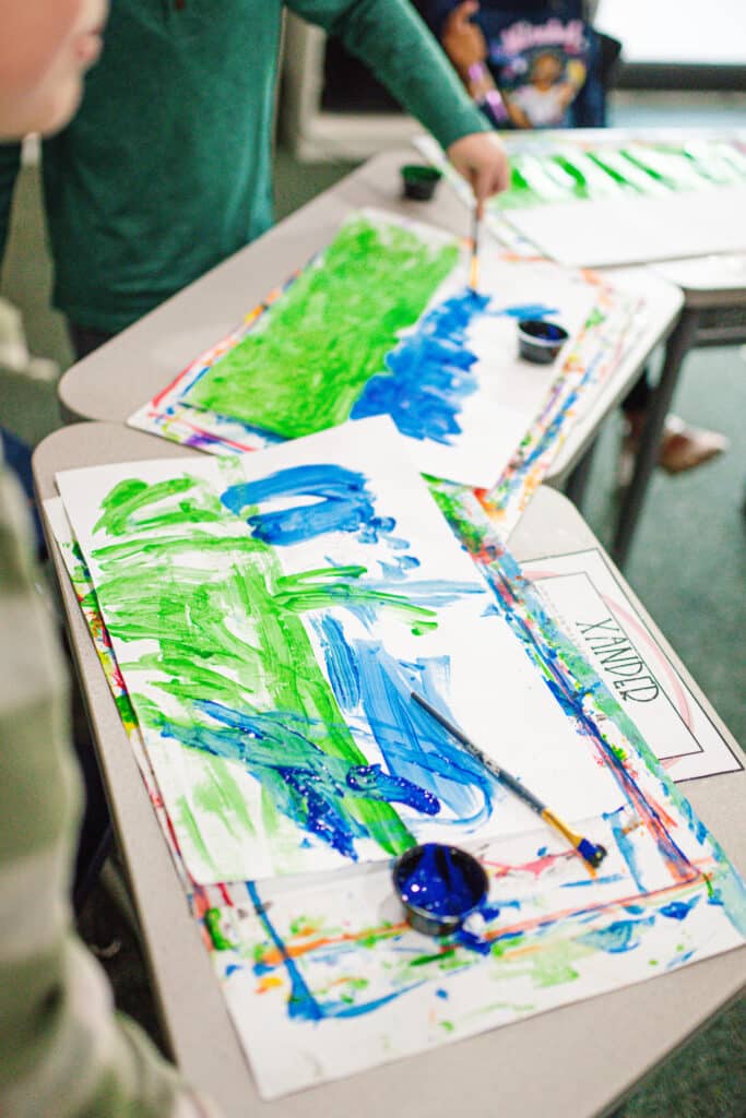 Student's painting in art class.