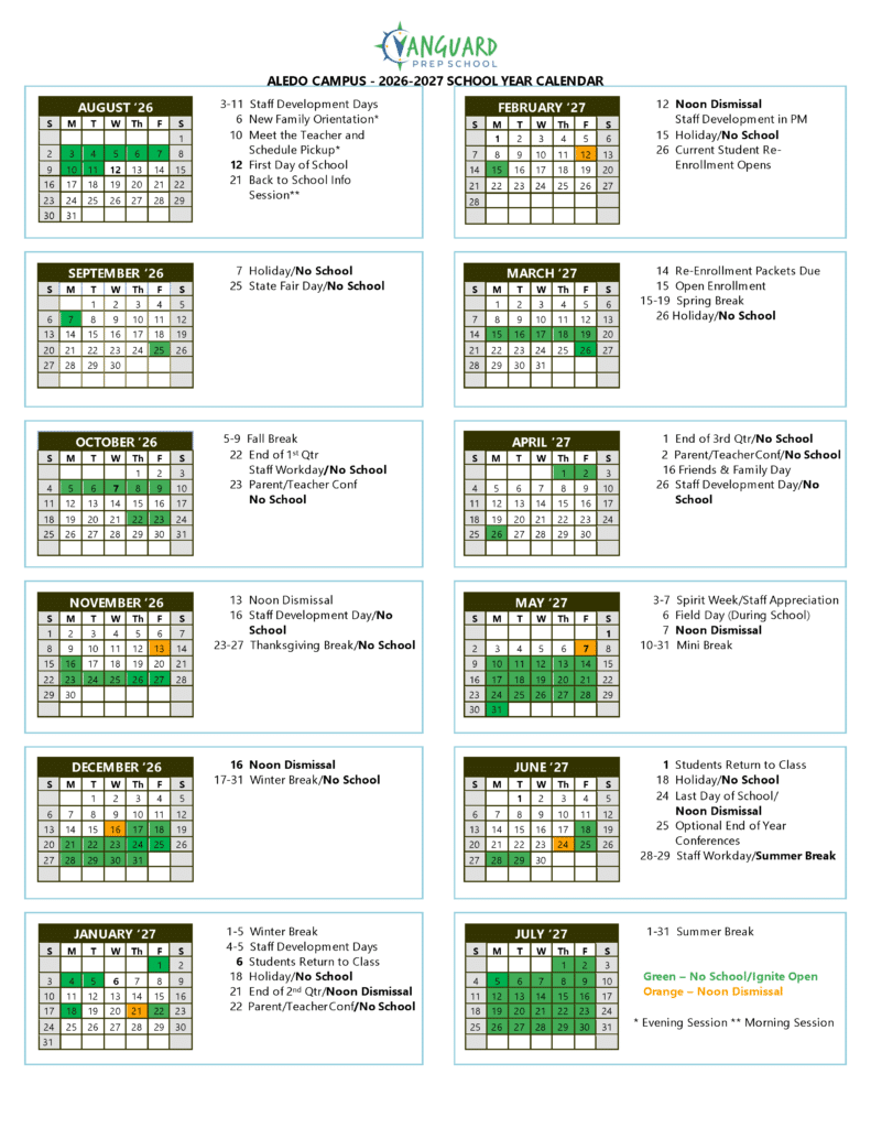 2026-2027 Aledo School Calendar - FINAL